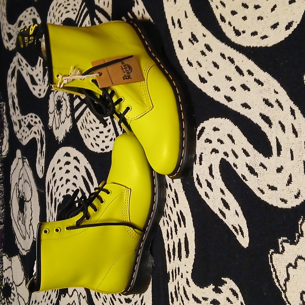 Dr. Martens Sulphur Yellow Combat Boots - Picture 12 of 12
